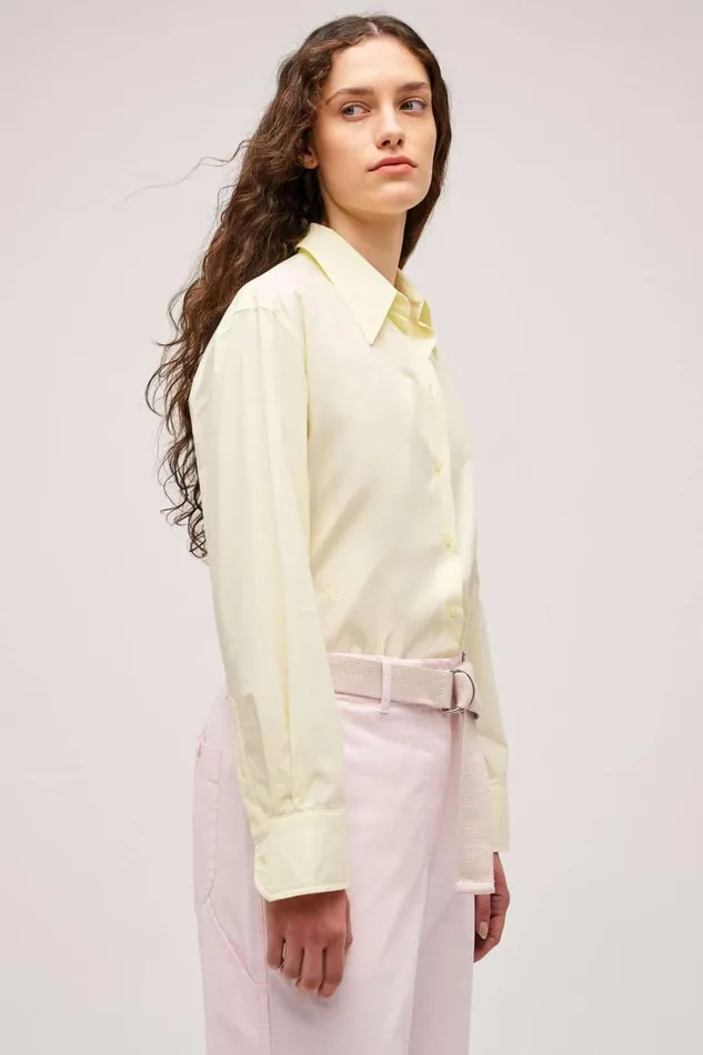 Oroton Wren Poplin Shirt Lemon Women Tops Oroton Wren Poplin Shirt Lemon Women Tops