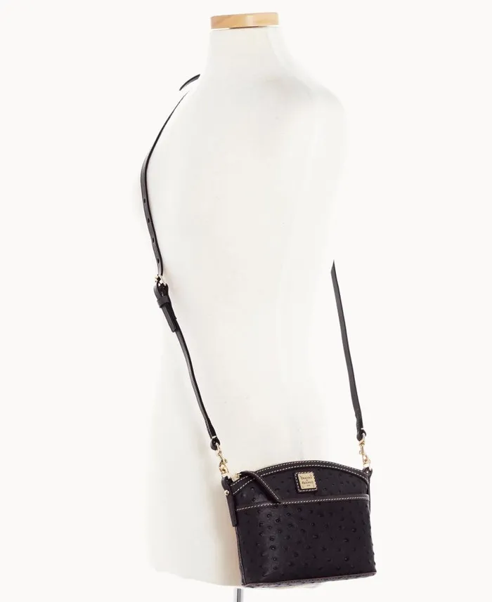 Ostrich Domed Crossbody Black Black Woman Dooney and Bourke Crossbodies Ostrich Domed Crossbody Black Black Woman Dooney and Bourke Crossbodies