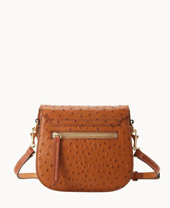 Ostrich Saddle Bag Caramel Woman Dooney and Bourke Crossbodies Ostrich Saddle Bag Caramel Woman Dooney and Bourke Crossbodies