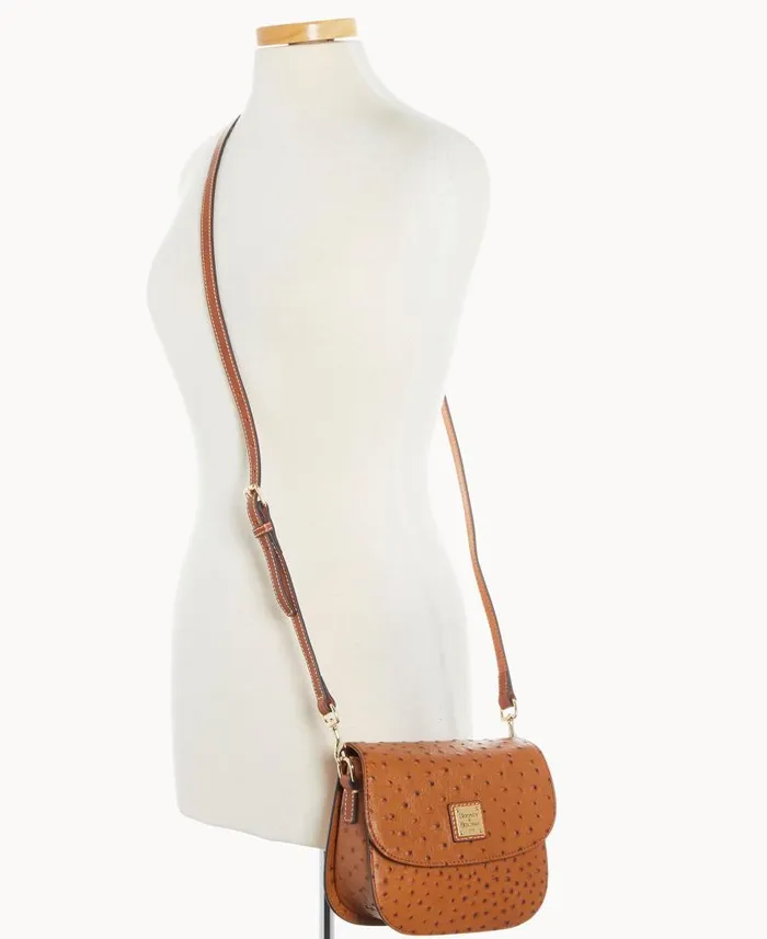 Ostrich Saddle Bag Caramel Woman Dooney and Bourke Crossbodies Ostrich Saddle Bag Caramel Woman Dooney and Bourke Crossbodies