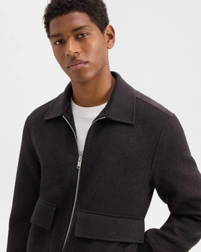 Outerwear Men Theory Sean Jacket In DoubleFace WoolCashmere Hickory Melange
