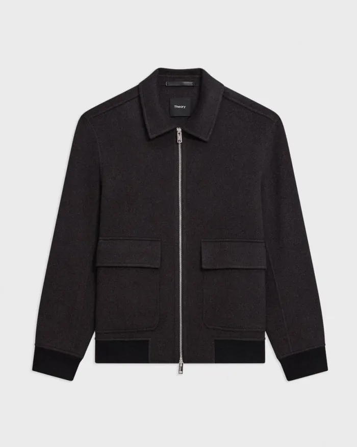 Outerwear Men Theory Sean Jacket In DoubleFace WoolCashmere Hickory Melange