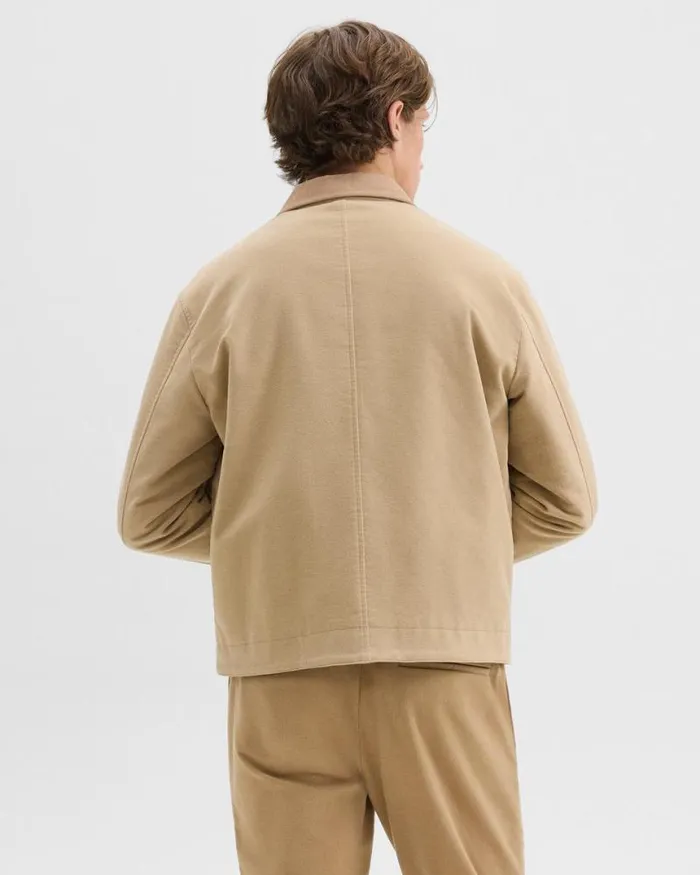 Outerwear Men Theory Workwear Jacket In Moleskin Twill New Camel Outerwear Men Theory Workwear Jacket In Moleskin Twill New Camel