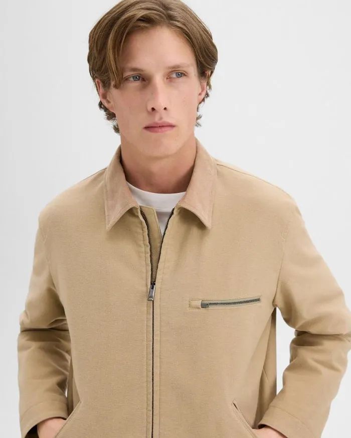Outerwear Men Theory Workwear Jacket In Moleskin Twill New Camel Outerwear Men Theory Workwear Jacket In Moleskin Twill New Camel