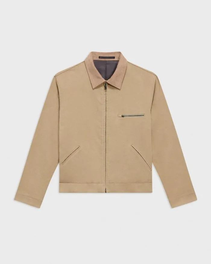 Outerwear Men Theory Workwear Jacket In Moleskin Twill New Camel Outerwear Men Theory Workwear Jacket In Moleskin Twill New Camel