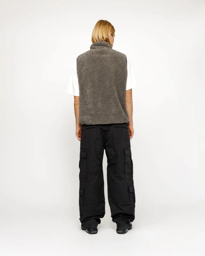Outerwear MenWomen Stussy SHERPA REVERSIBLE VEST Stone