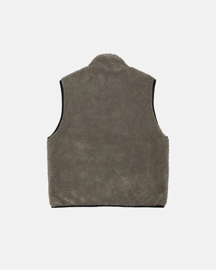 Outerwear MenWomen Stussy SHERPA REVERSIBLE VEST Stone