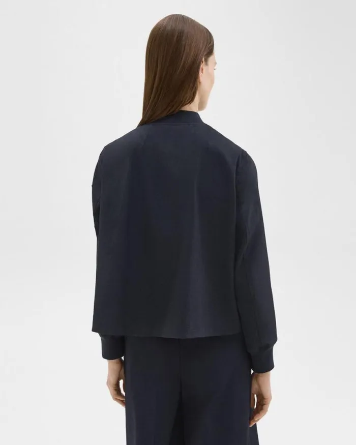 Outerwear Women Theory ALine Flight Jacket In Good Linen Concord