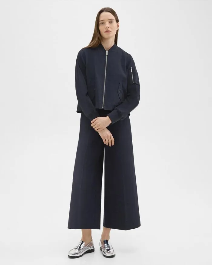 Outerwear Women Theory ALine Flight Jacket In Good Linen Concord