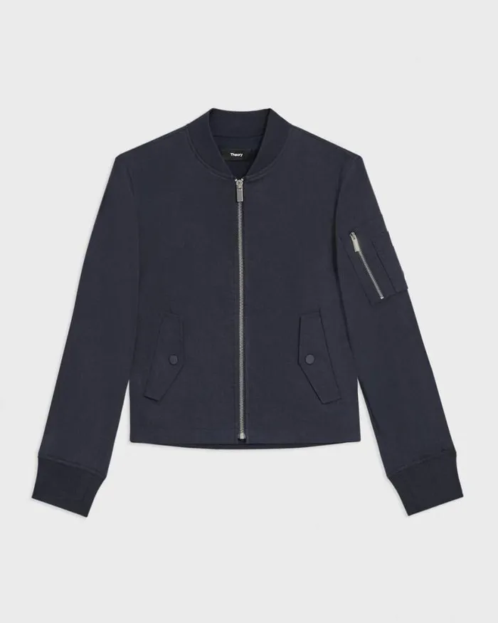 Outerwear Women Theory ALine Flight Jacket In Good Linen Concord