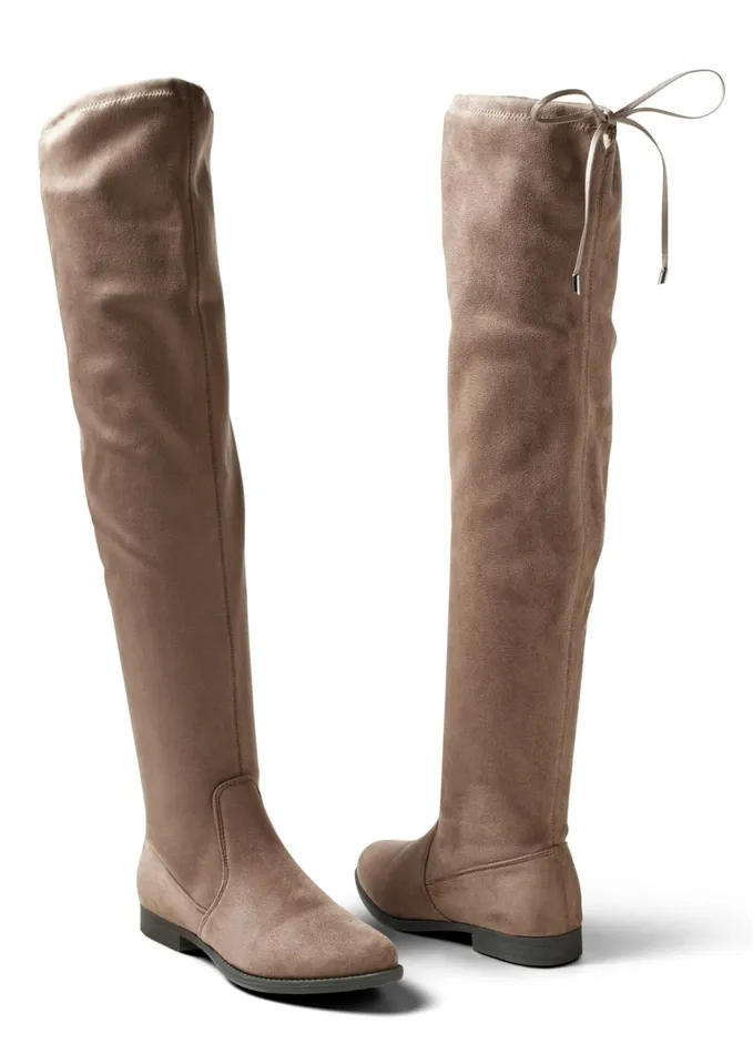 OVER THE KNEE STRETCH BOOTS Taupe Women VENUS Boots and Booties