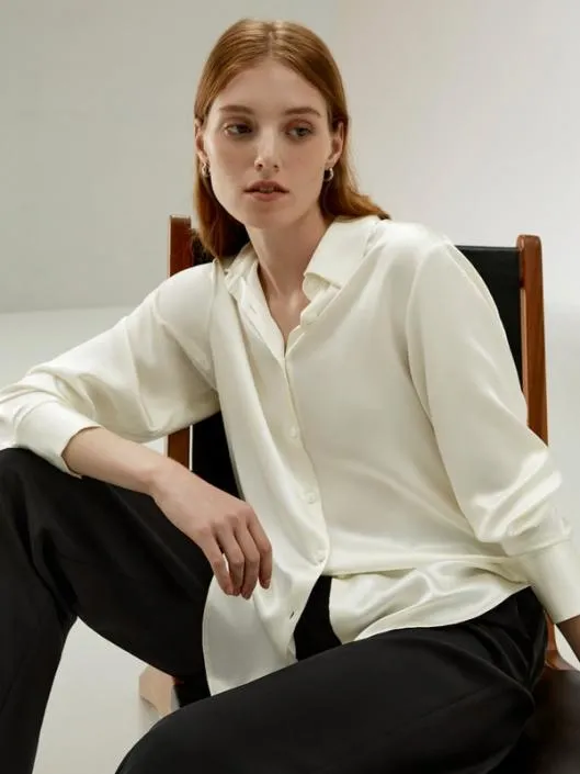 Oversized Silk Shirt For Women 8211 Long Sleeve Women Lilysilk Essentials