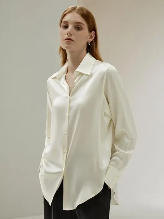 Oversized Silk Shirt For Women 8211 Long Sleeve Women Lilysilk Essentials
