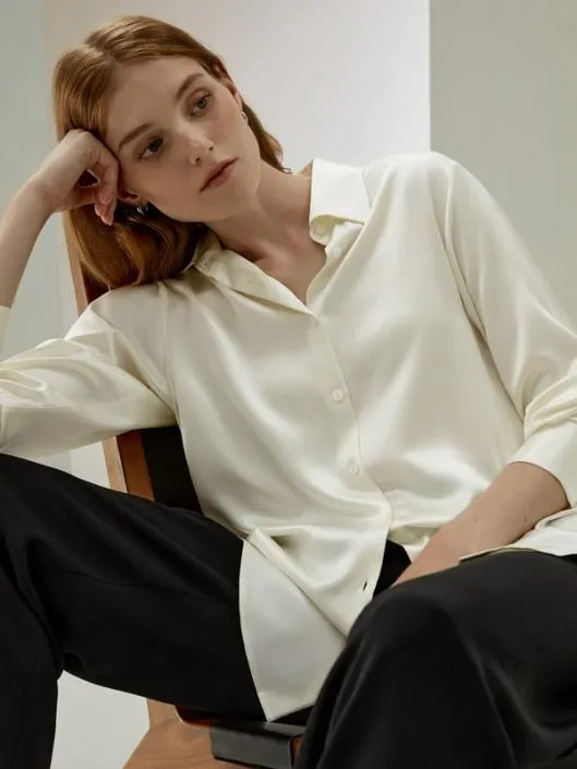 Oversized Silk Shirt For Women 8211 Long Sleeve Women Lilysilk Essentials