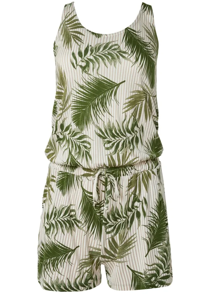 PALM PRINTED ROMPER White Multi Women VENUS Casual Jumpsuits and Rompers
