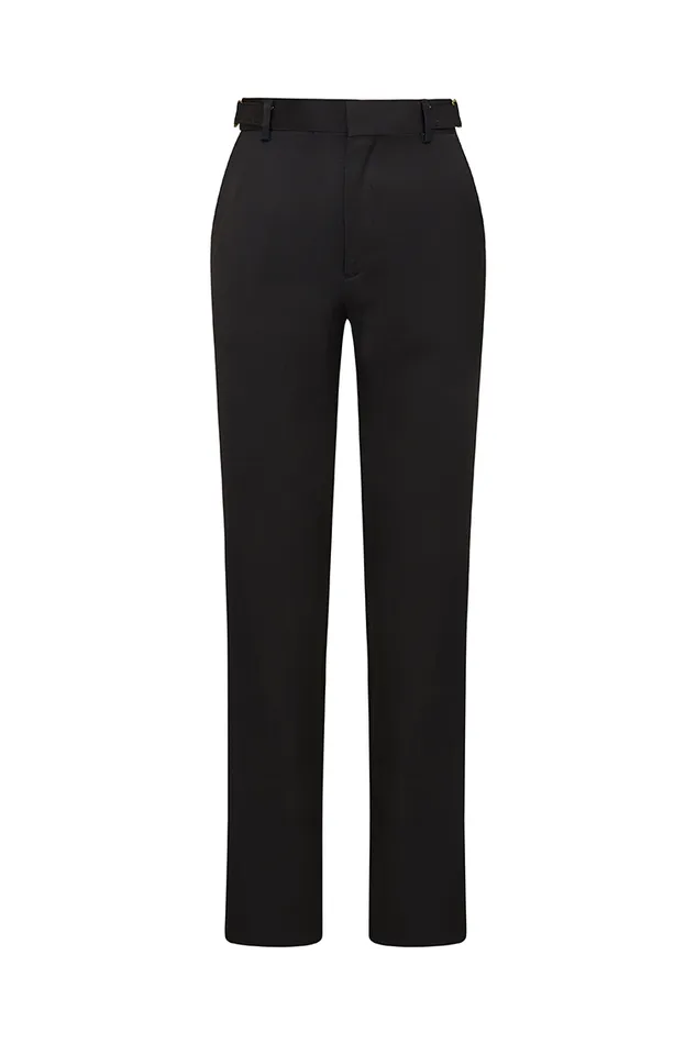 Pants and Shorts Women LoveShackFancy Severine WoolBlend Tailored Pants Black