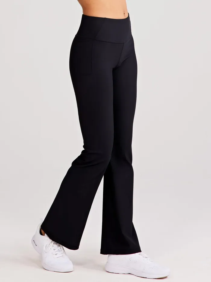 Pants Joggers Women Tasc Performance Sculptive Rib Pocket Flare Pant