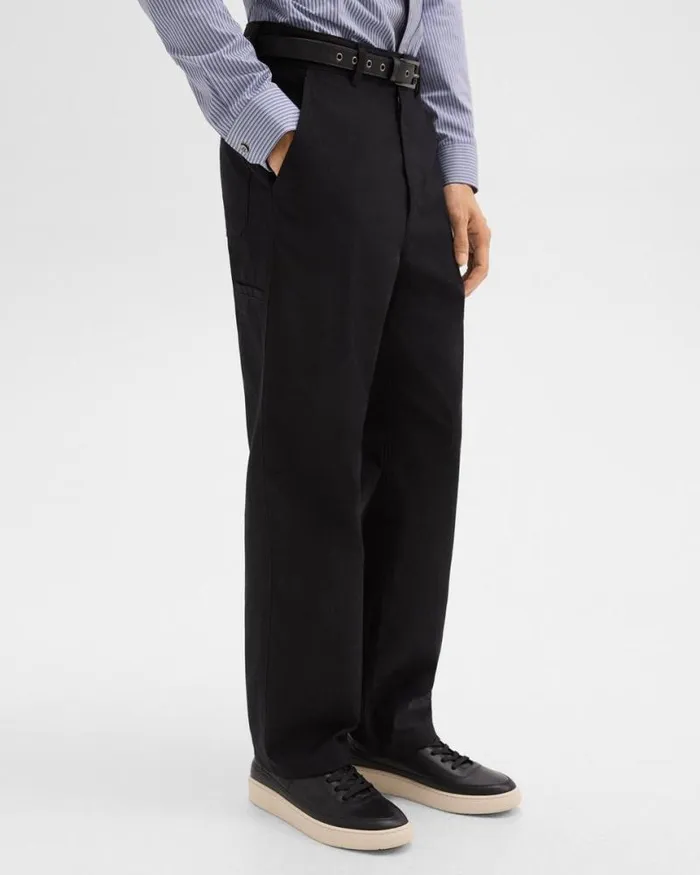 Pants Men Theory Relaxed Pant In Gabardine Black