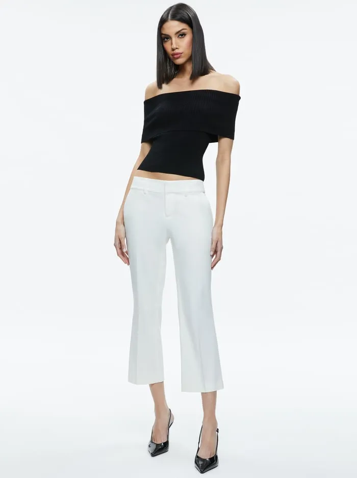 Pants Women Alice Olivia Janis Low Rise Cropped Flare Pant Off White