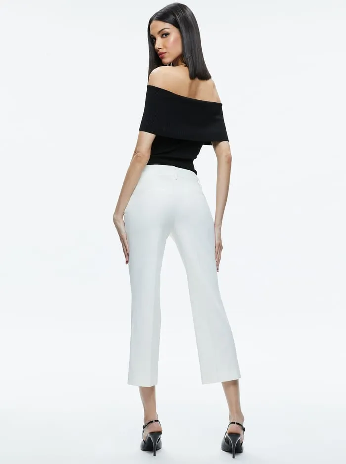 Pants Women Alice Olivia Janis Low Rise Cropped Flare Pant Off White