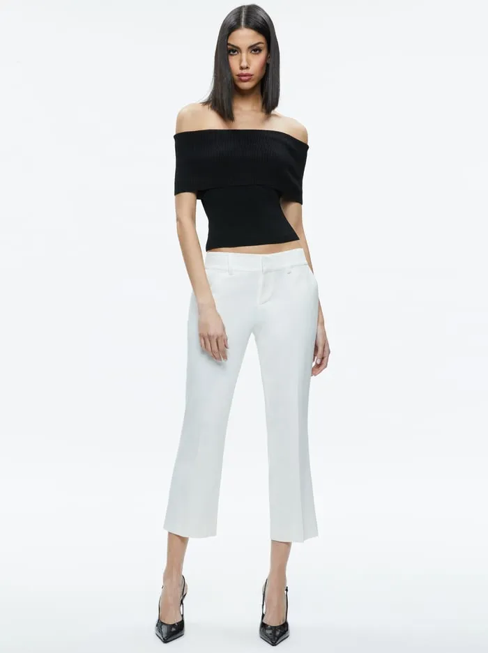 Pants Women Alice Olivia Janis Low Rise Cropped Flare Pant Off White