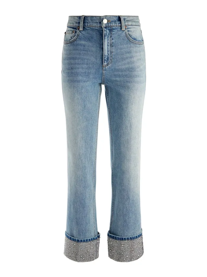 Pants Women Alice Olivia Weezy Embellished Jean Sierra Light Blue