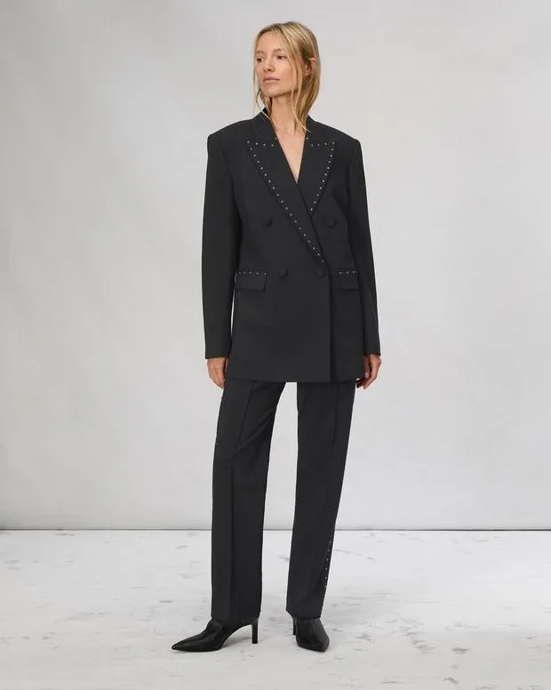 Pants Women Rag and Bone Cosette WoolBlend Pant Black
