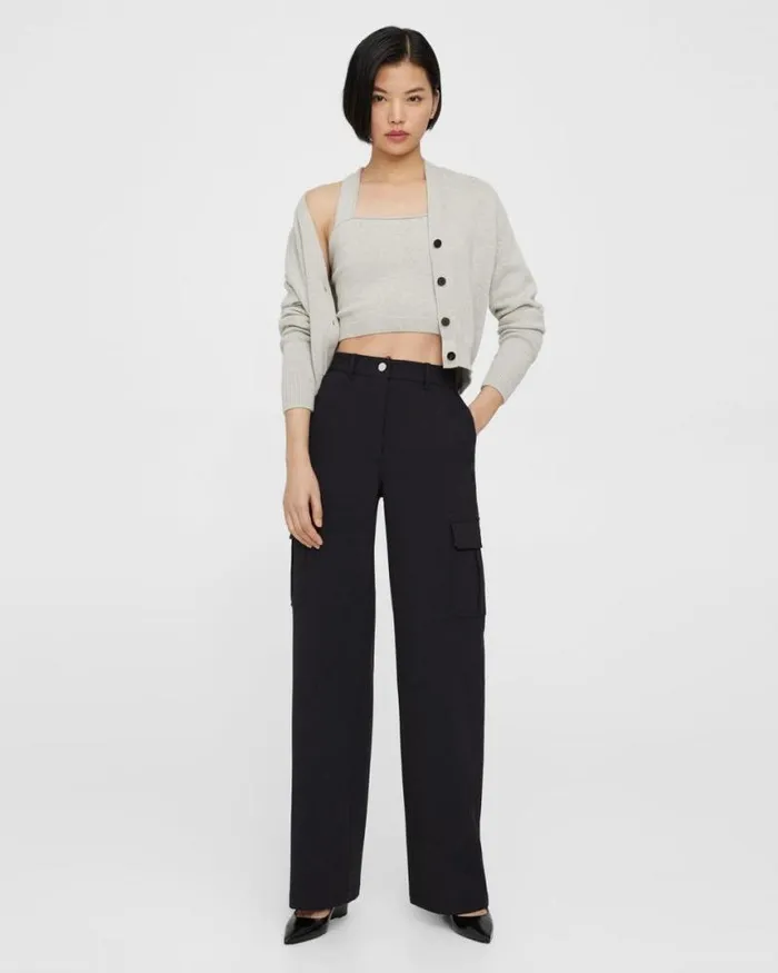 Pants Women Theory Cargo Pant In Neoteric Twill Black