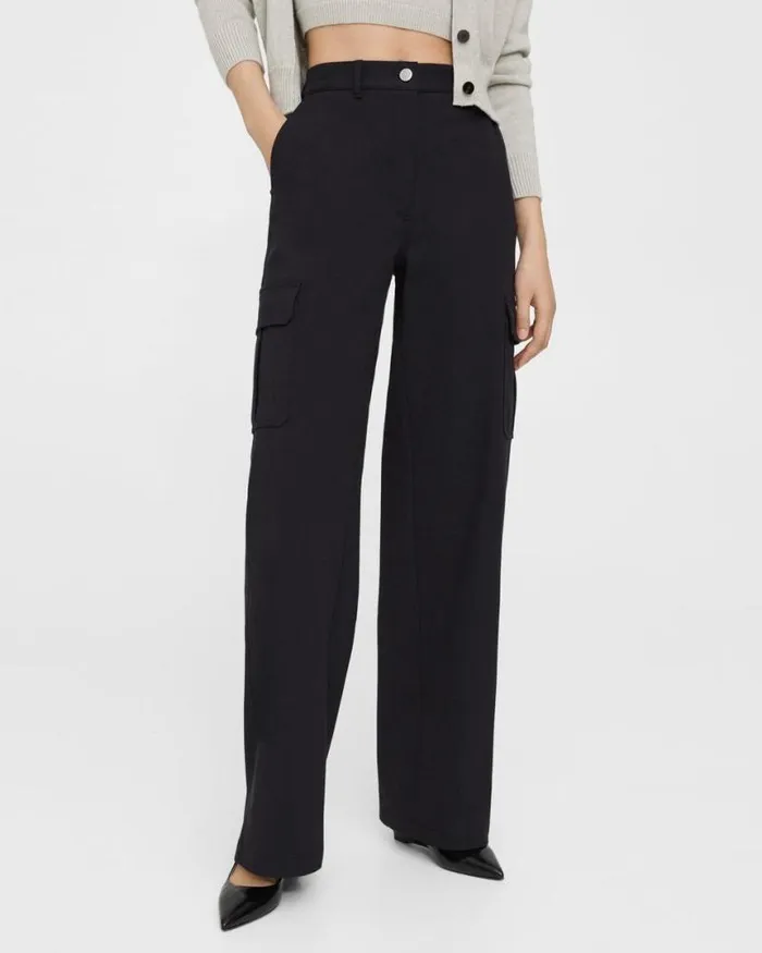 Pants Women Theory Cargo Pant In Neoteric Twill Black Pants Women Theory Cargo Pant In Neoteric Twill Black