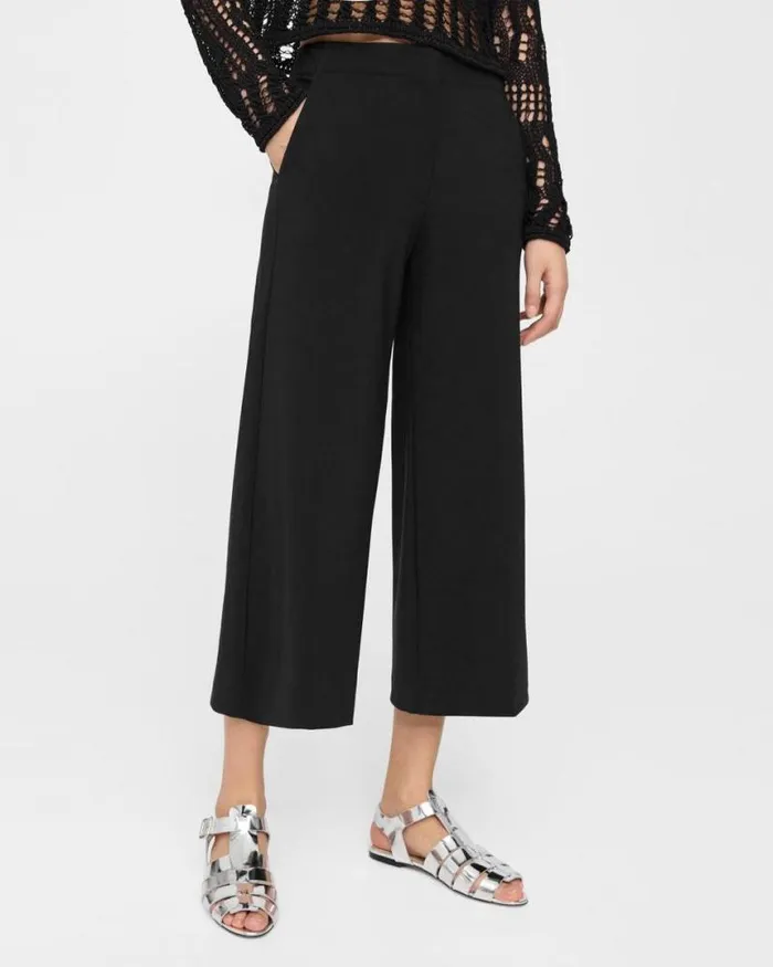 Pants Women Theory Cropped WideLeg Pant In Precision Ponte Black Pants Women Theory Cropped WideLeg Pant In Precision Ponte Black