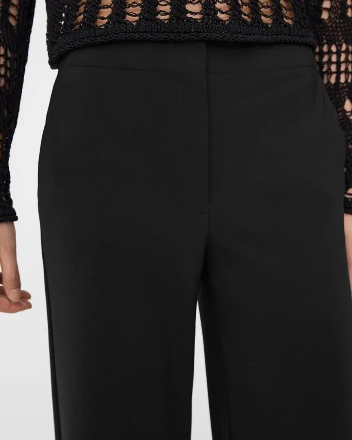 Pants Women Theory Cropped WideLeg Pant In Precision Ponte Black Pants Women Theory Cropped WideLeg Pant In Precision Ponte Black