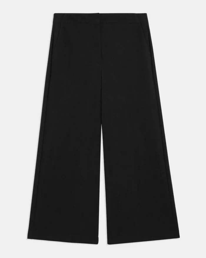 Pants Women Theory Cropped WideLeg Pant In Precision Ponte Black Pants Women Theory Cropped WideLeg Pant In Precision Ponte Black