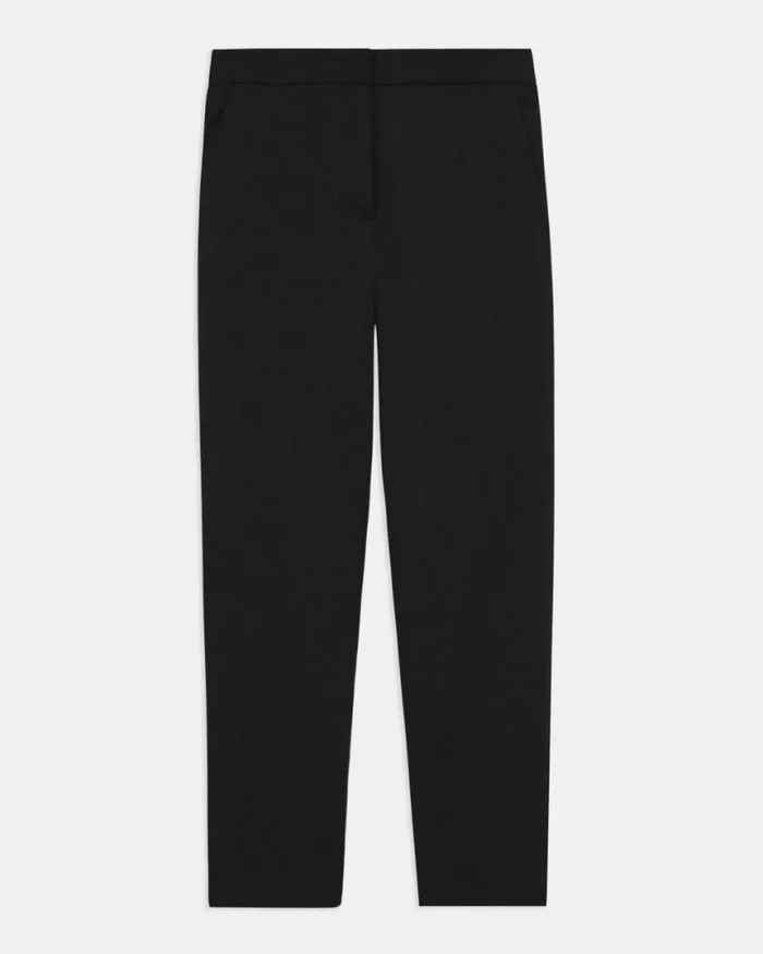Pants Women Theory Fitted Pant In Textured Gabardine Black Pants Women Theory Fitted Pant In Textured Gabardine Black