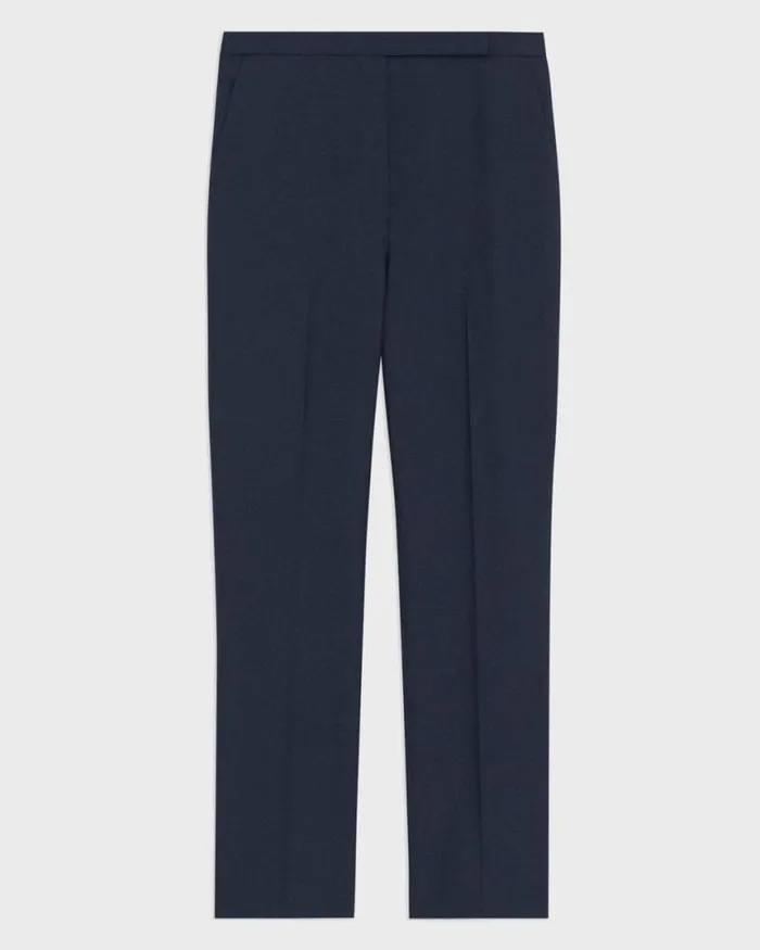 Pants Women Theory HighWaist Slim Crop Pant In Oxford Wool Nocturne Navy Pants Women Theory HighWaist Slim Crop Pant In Oxford Wool Nocturne Navy