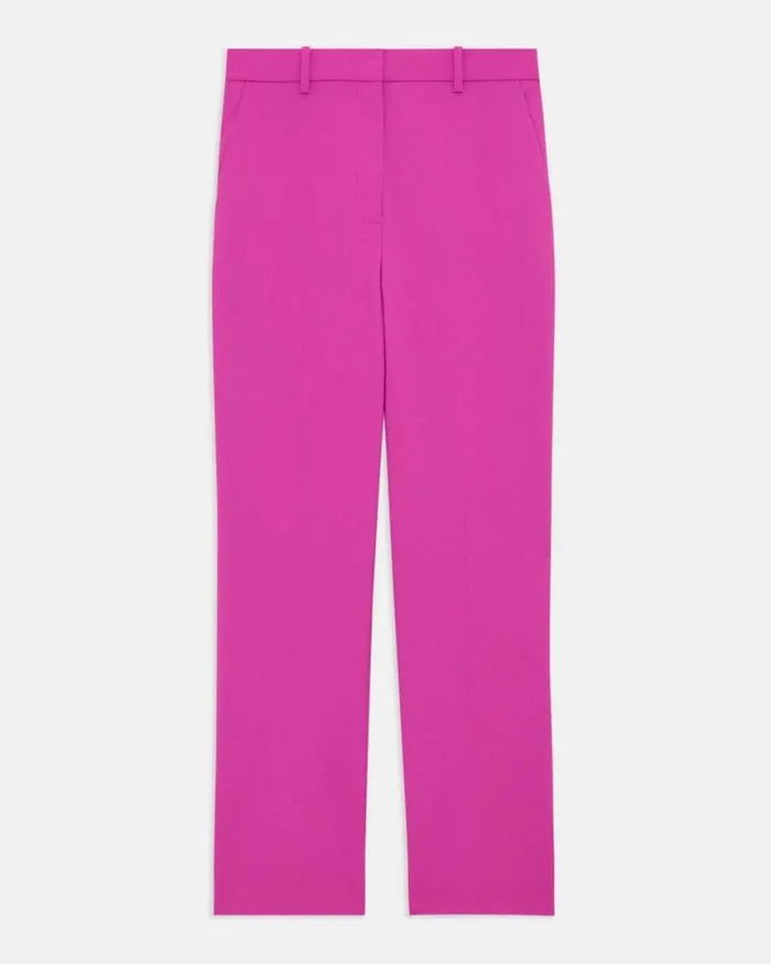 Pants Women Theory HighWaist StraightLeg Pant In Good Wool Carnation
