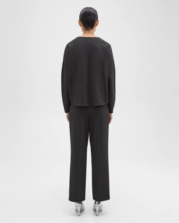 Pants Women Theory PullOn Pant In DoubleKnit Jersey Charcoalblack Pants Women Theory PullOn Pant In DoubleKnit Jersey Charcoalblack