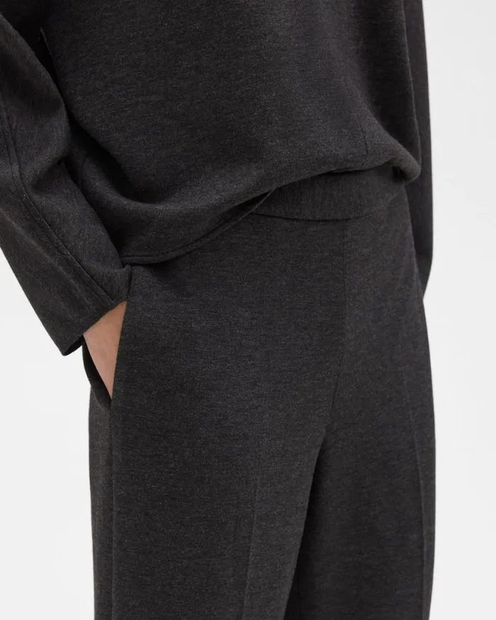 Pants Women Theory PullOn Pant In DoubleKnit Jersey Charcoalblack Pants Women Theory PullOn Pant In DoubleKnit Jersey Charcoalblack