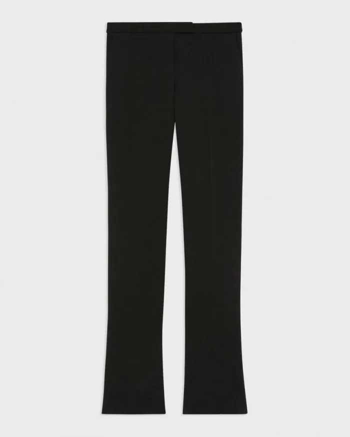 Pants Women Theory Slim LowRise Pant In Double Weave Black Pants Women Theory Slim LowRise Pant In Double Weave Black
