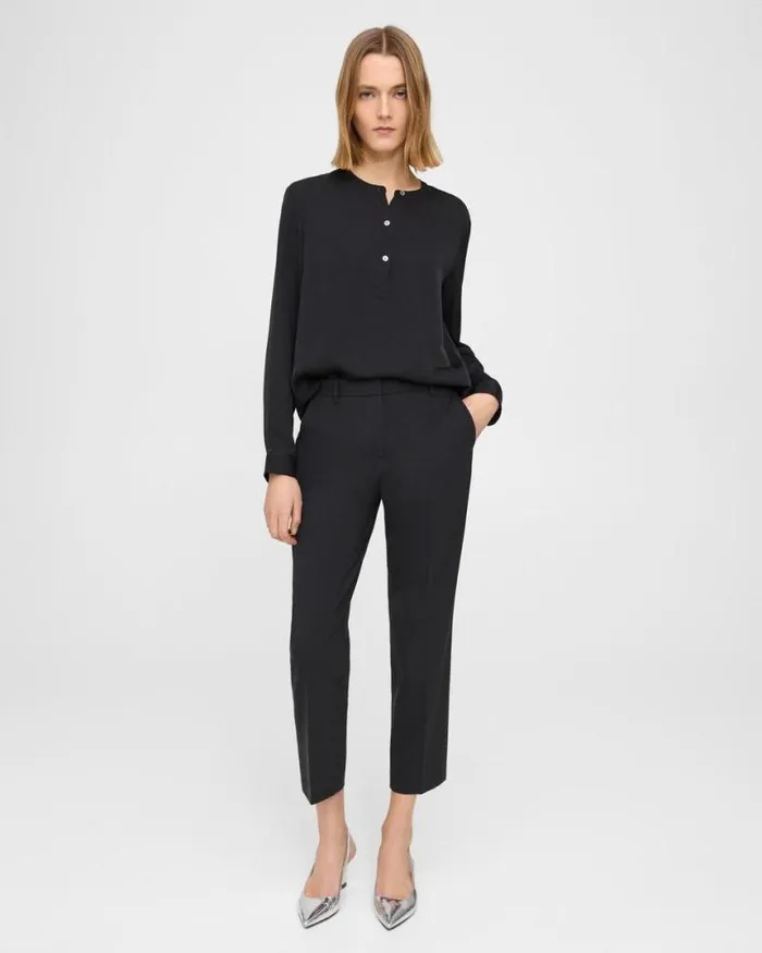 Pants Women Theory Treeca Pant In Stretch Wool Black