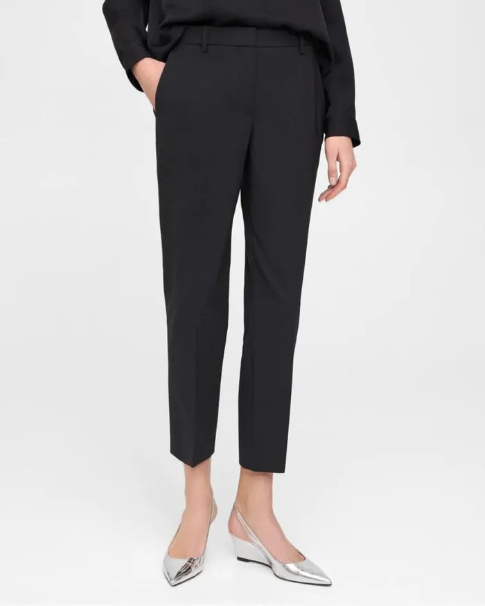 Pants Women Theory Treeca Pant In Stretch Wool Black Pants Women Theory Treeca Pant In Stretch Wool Black