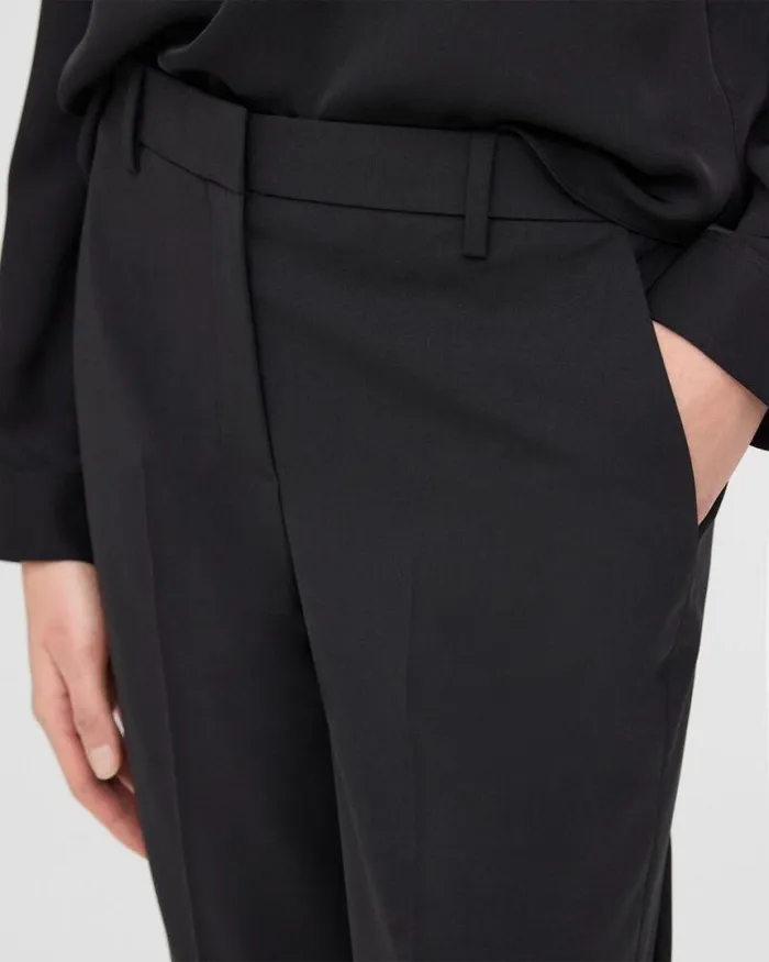 Pants Women Theory Treeca Pant In Stretch Wool Black Pants Women Theory Treeca Pant In Stretch Wool Black