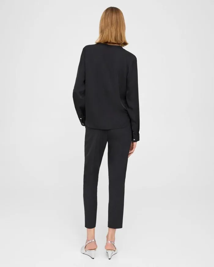 Pants Women Theory Treeca Pant In Stretch Wool Black Pants Women Theory Treeca Pant In Stretch Wool Black