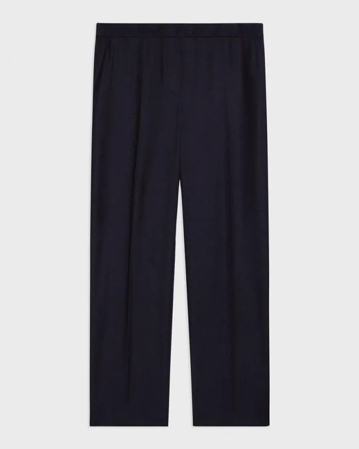 Pants Women Theory Treeca PullOn Pant In Sleek Flannel Navy