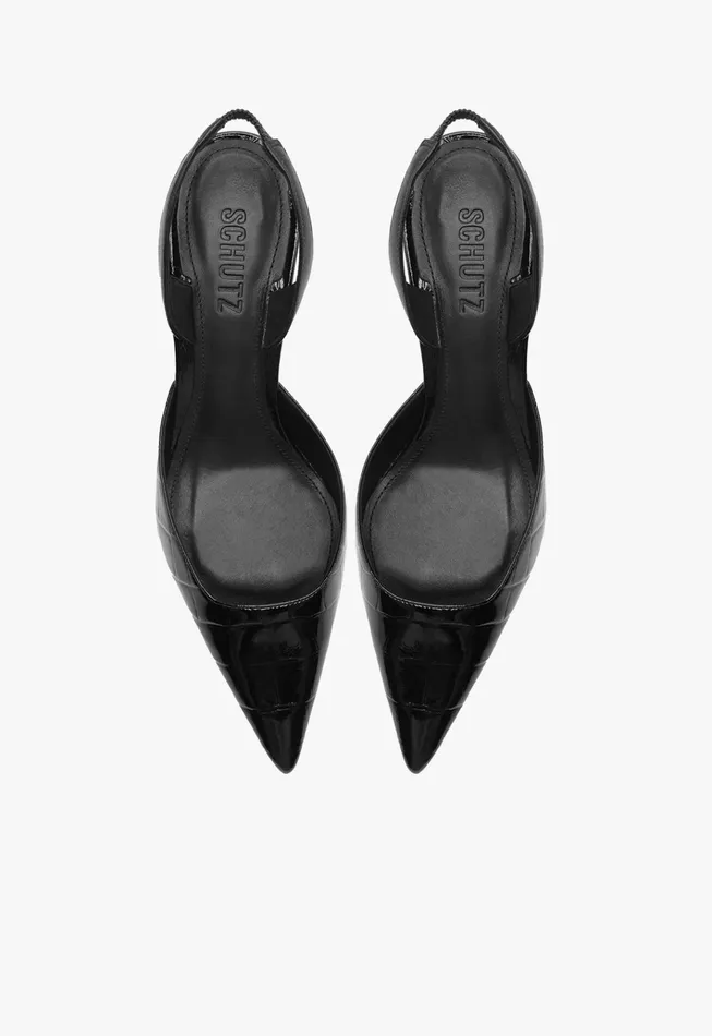Paola Mid Sling Pump Black Women Schutz Shoes