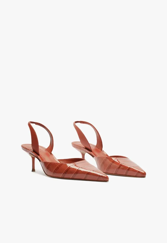 Paola Mid Sling Pump Orange Women Schutz Shoes