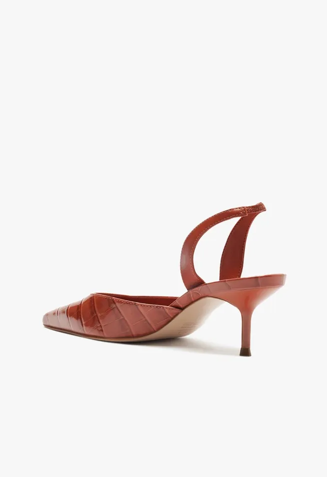 Paola Mid Sling Pump Orange Women Schutz Shoes