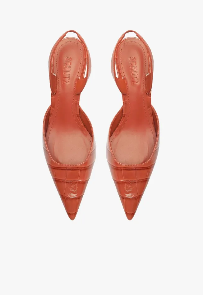 Paola Mid Sling Pump Orange Women Schutz Shoes