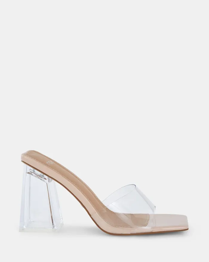 Party FAIRLY Clear Block Heels NOVO Shoes Women
