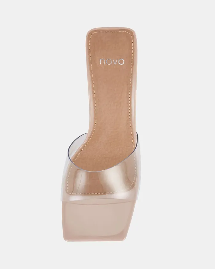 Party FAIRLY Clear Block Heels NOVO Shoes Women