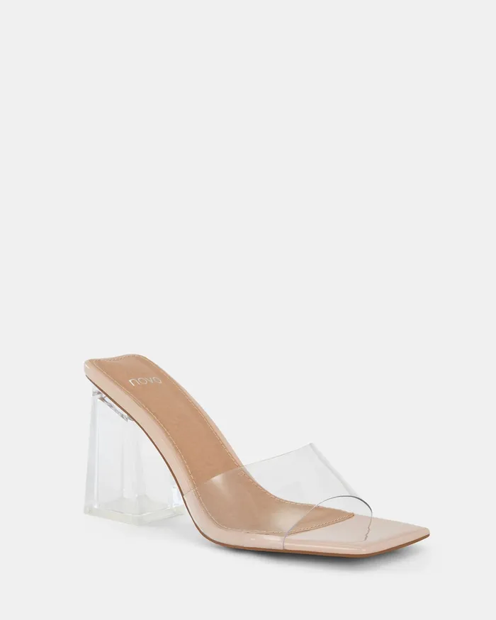 Party FAIRLY Clear Block Heels NOVO Shoes Women
